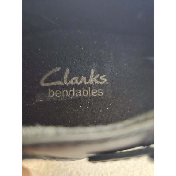 Clarks Bendables Black Leather Ankle Buckle Boot Women's Size 9 Shoes - Picture 11 of 12